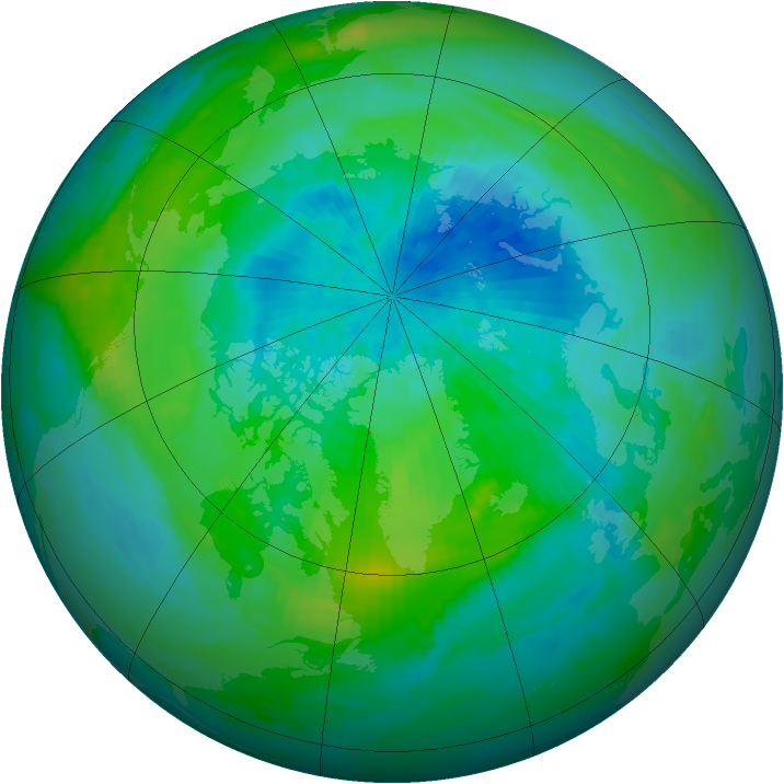 Arctic ozone map for 18 September 1984